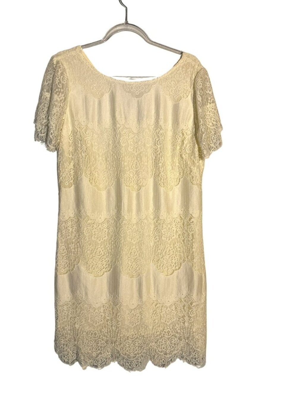 NWT Sundance Northern Sky Cream Ivory Scalloped Lace Sheath Dress Size L